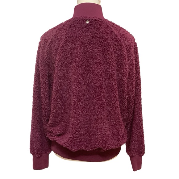 NORTHERN REFLECTIONS DEEP PLUM PURPLE HALF ZIP DEEP PILE FLEECE SWEATER/Size M - Picture 3 of 13